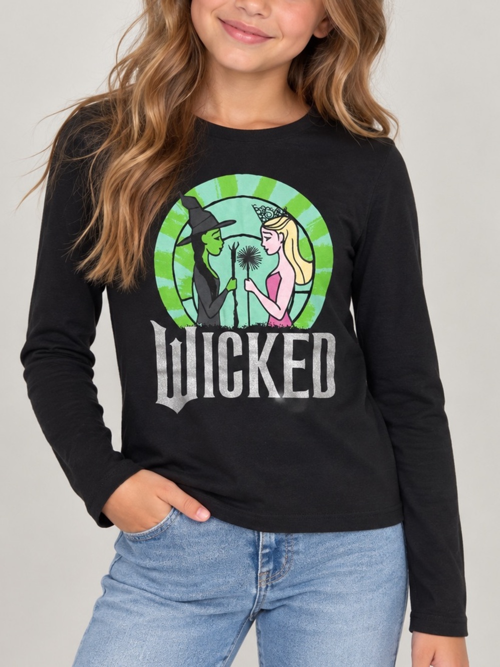 Universal Studios Wicked Girls Long Sleeve Graphic Shirt Size M 10/12